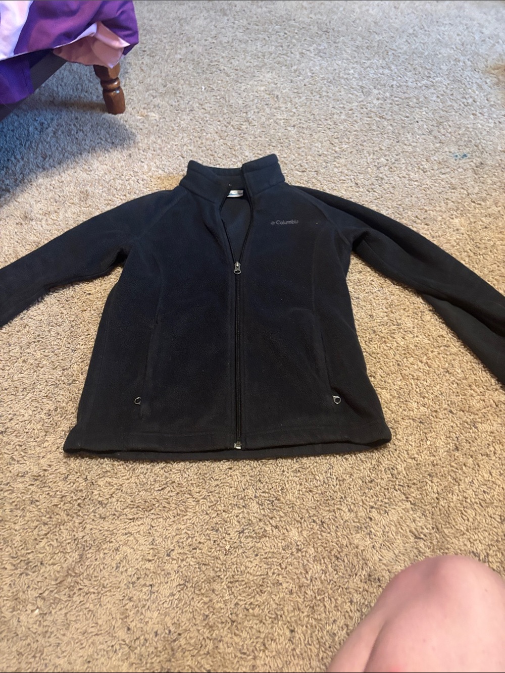 Columbia Black Full-Zip Fleece Jacket with Stand Collar